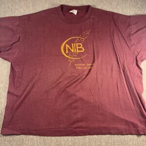 VTG Nazarene Indian Bible College T-shirt 90s Boxy 2XL Maroon Single Stitch